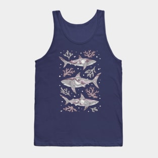 Midnight Swim | Space Shark Art | Purple Haze Palette Tank Top